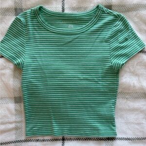 American Eagle Outfitters Kids Green Striped Tee